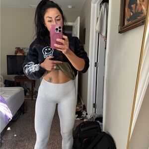 Women's White Cheetah Leggings reversible